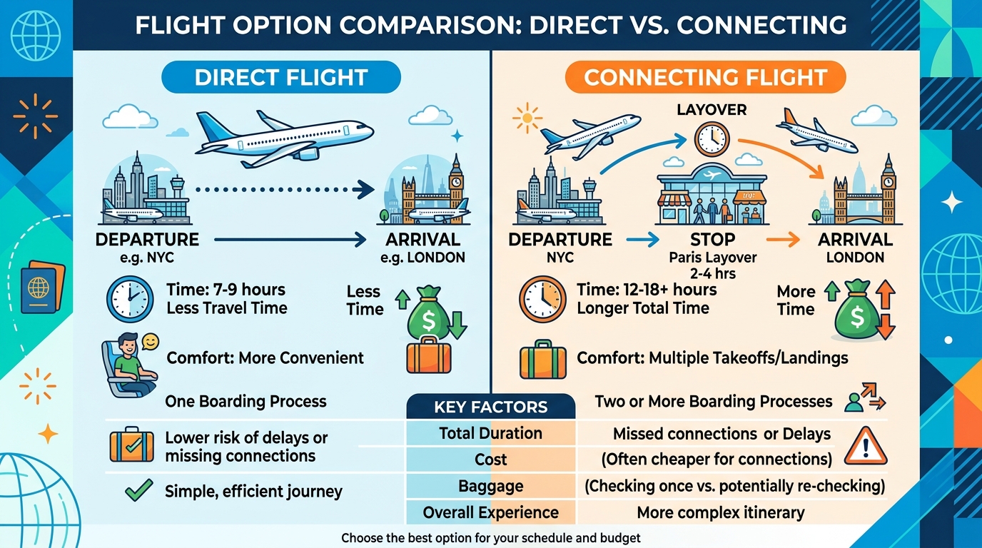 “Direct vs. Connecting Flights: Is the Extra Cost Really Worth It?”